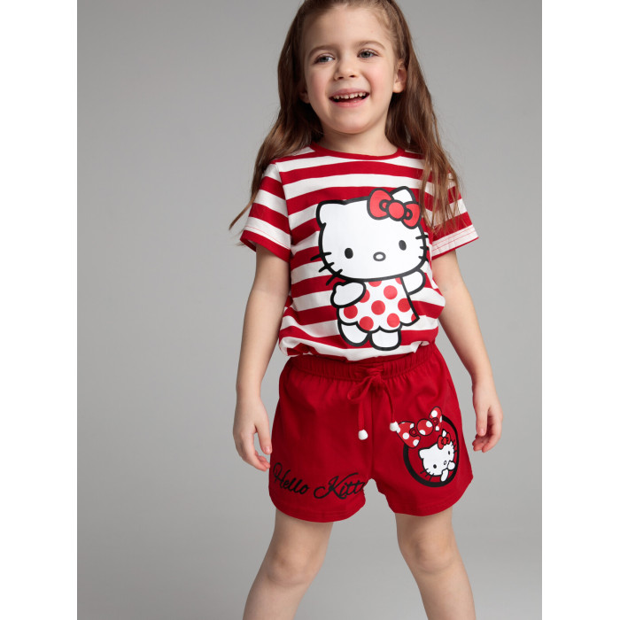 комплекты детской одежды playtoday комплект для девочек cherry baby girls футболка шорты Комплекты детской одежды Playtoday Комплект для девочек Cherry kids girls (футболка, шорты)