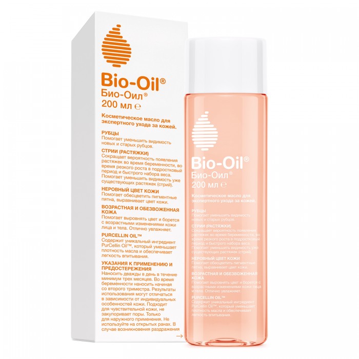 Bio-Oil Масло косметическое от шрамов растяжек неровного тона 200 мл bio oil натуральное масло косметическое от шрамов растяжек неровного тона 60мл