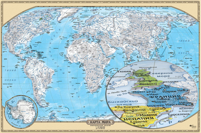 Геоцентр Карта-пазл Большой пазл мира по странам PZL1