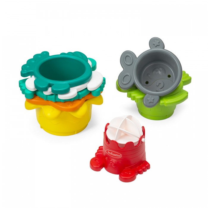 цена Игрушки для ванны Infantino Разноцветные стаканчики-сито для ванны