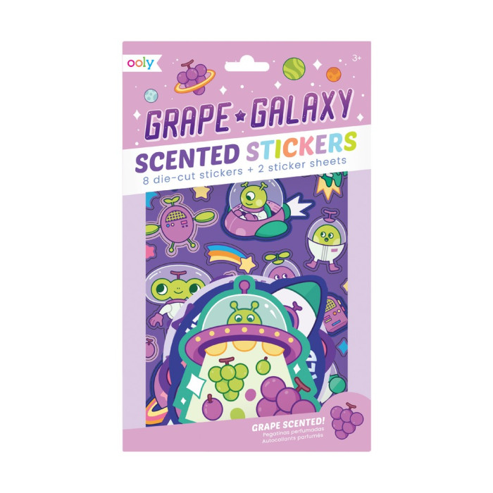 Детские наклейки Ooly Набор ароматических наклеек Галактический виноград
