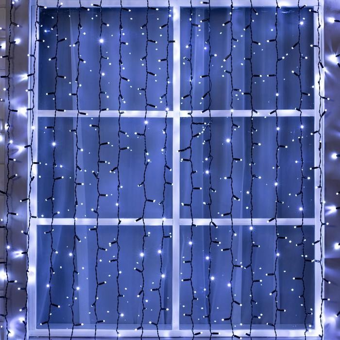 Новогодние украшения Luazon Lighting Гирлянда Занавес темная нить 2х6 м гирлянда светодиодная luazon lighting 2361720 занавес 2х1 5 м с насадками шарики