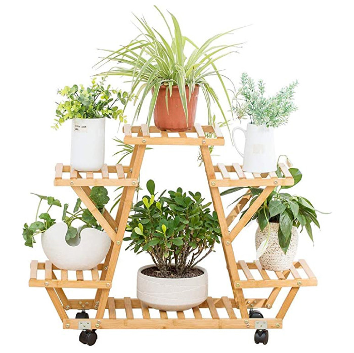 фото Rifforma подставка для цветов и комнатных растений на колесиках 6 полок