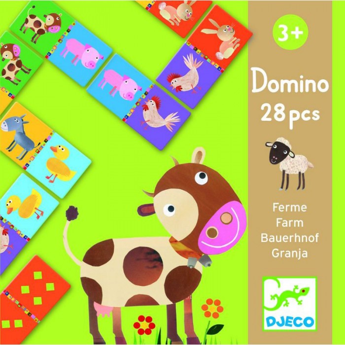 Игры для малышей Djeco Детская настольная игра Домино Животные настольная игра djeco сачки и лестницы