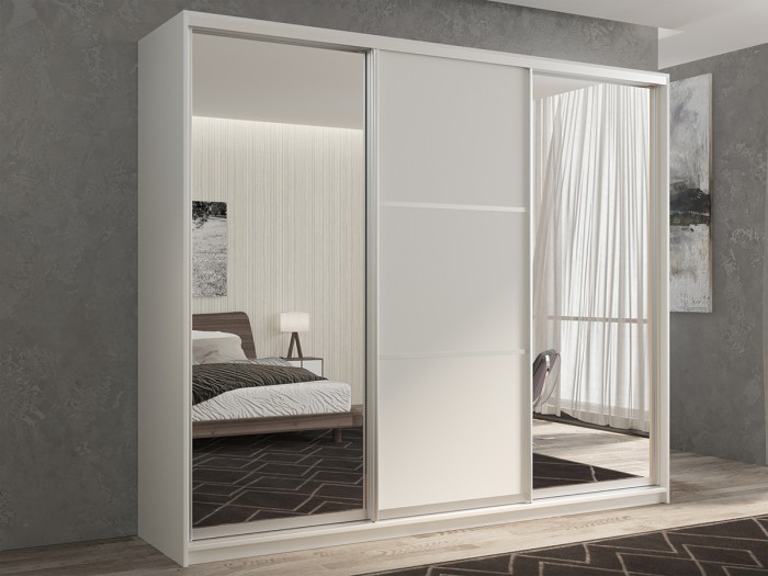 Шкафы РВ-Мебель купе 3-х дверный Кааппи 3 240х60 см (Белый бриллиант)