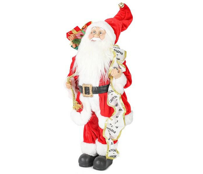 Maxitoys Дед Мороз в Длинной Красной Шубке с Подарками и Списком 60 см MT-21840-60