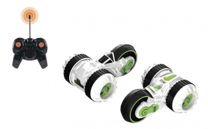 Радиоуправляемые игрушки 1 Toy Драйв трюковая трёхколёсная машина-перевёртыш на ручном вращение со светом c АКБ