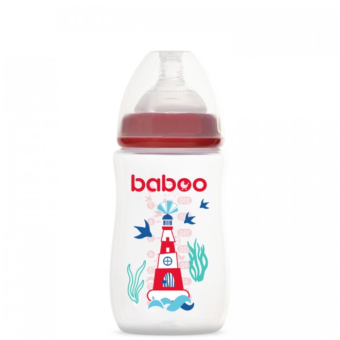 цена Бутылочки Baboo Marine с силиконовой соской 3+ мес 250 мл