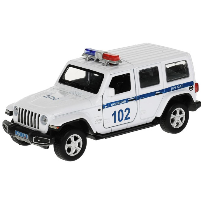 Технопарк Машина металлическая Jeep Wrangler Sahara Полиция 12 см радиоуправляемая машина double eagle jeep wrangler 4wd фары e340 003 blue