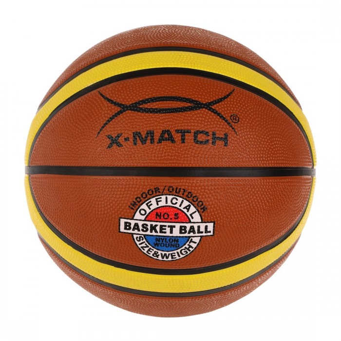 Мячи X-Match Мяч баскетбольный размер 5 мяч баскетбольный 7 оранжевый мяч спортивный тренировочный резиновый баскетбол