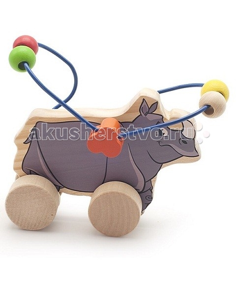 Каталка-игрушка Мир деревянных игрушек Лабиринт-каталка Носорог