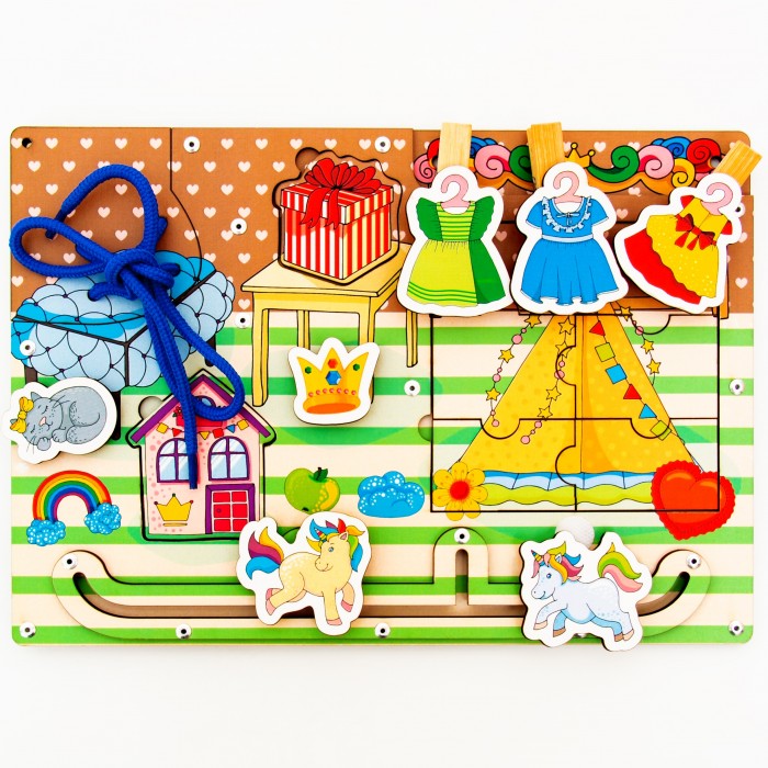 фото Деревянная игрушка сибирские игрушки бизиборд для девочек