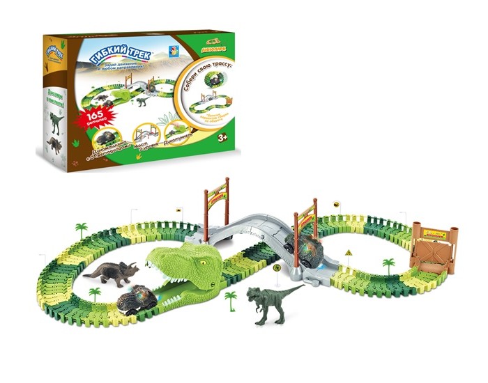 

1 Toy Гибкий трек Динопарк (165 деталей), Гибкий трек Динопарк (165 деталей)