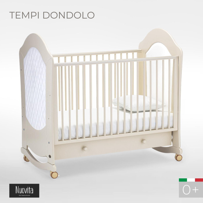 Детская кроватка Nuovita Tempi dondolo белая шапка с розовой отделкой aletta детская
