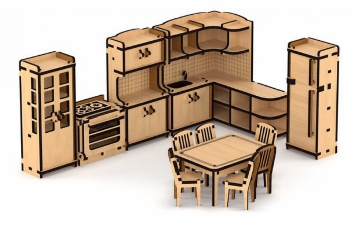 Lemmo Конструктор Набор кукольной мебели Кухня для домика Венеция (103 детали)