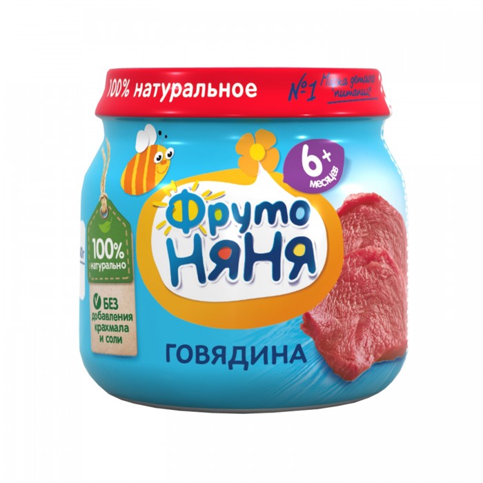  ФрутоНяня Пюре из говядины с 6 мес., 80 г