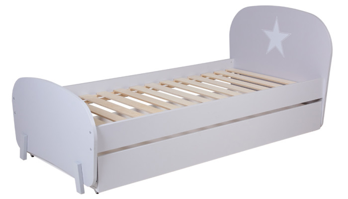 кровать polini french 710 с ящиком 60х120см белая Кровати для подростков Polini kids Mirum 1915 c ящиком
