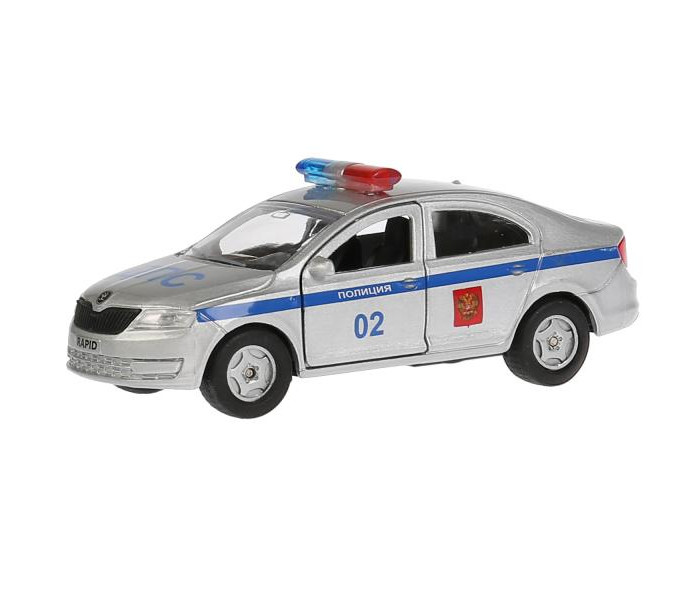 Технопарк Машина металлическая Skoda Rapid Полиция 12 см упоры капота автоупор для skoda rapid i 2012 2017 2017 н в 2 шт uskrap012
