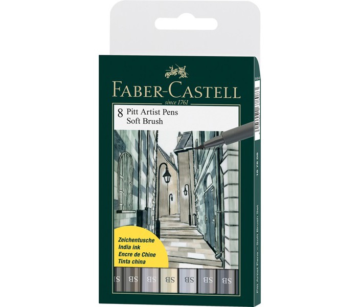 

Faber-Castell Капиллярные ручки Pitt Artist Pen Soft Brush 8 шт., Капиллярные ручки Pitt Artist Pen Soft Brush 8 шт.