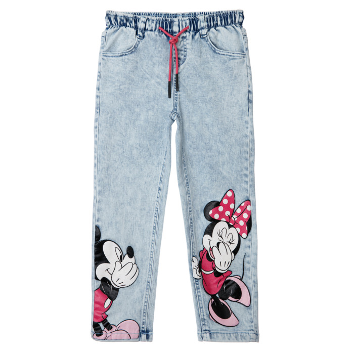цена Брюки и джинсы Playtoday Брюки текстильные джинсовые для девочек Disney 12242924