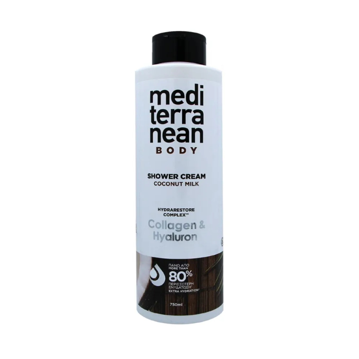 Mediterranean Крем для душа с коллагеном и гиалурновой кислотой - M-B Shower Cream Coconut Milk 750 мл