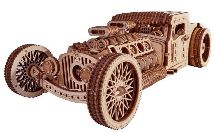 Сборные модели Wood Trick Механический 3D-пазл Хот Род пазлы wood trick механический 3d пазл багги