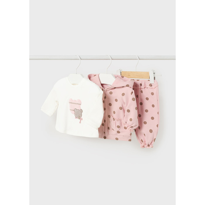 Комплекты детской одежды Mayoral Newborn Спортивный костюм для девочки тройка (куртка, логслив, штаны) 2666