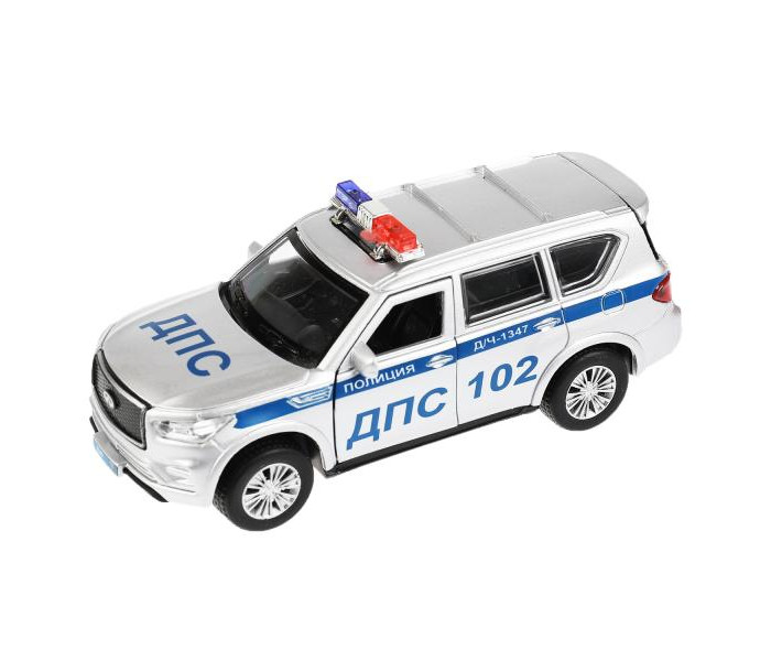 Технопарк Машина металлическая со светом и звуком Infiniti QX80 Полиция 12 см технопарк машина металлическая fiat ducato полиция