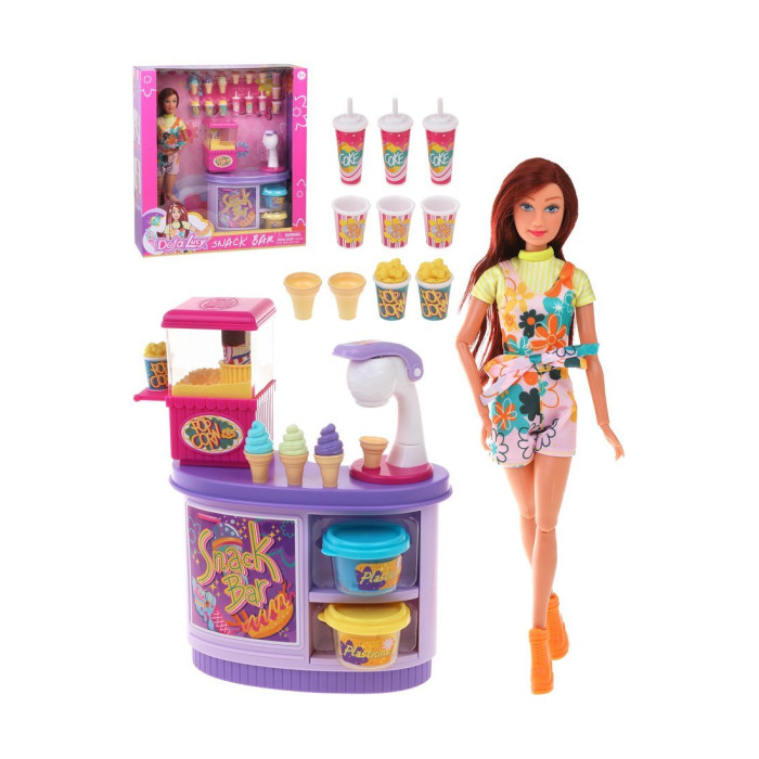 Куклы и одежда для кукол Defa Игровой набор Кулинария 29,5 см аппарат для изготовления попкорна