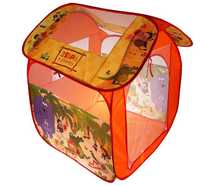 Игровые домики и палатки Играем вместе Палатка детская игровая Зебра в клеточку 83х80х105 см