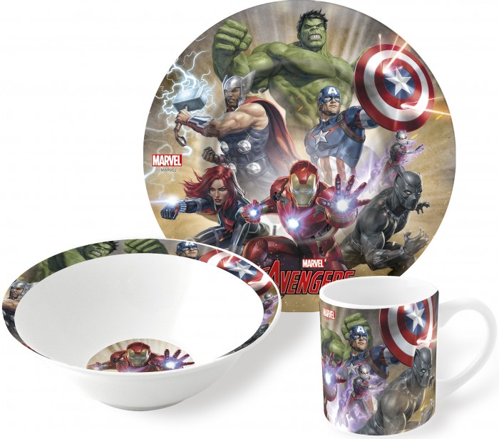 Посуда Stor Набор посуды керамической Мстители пыль (3 предмета) посуда stor набор посуды керамической герои в масках команда 3 предмета