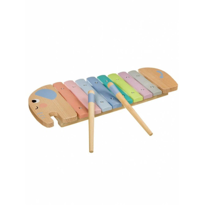Музыкальные инструменты Bondibon деревянный ксилофон Слоник детская деревянная игрушка ксилофон для детей деревянная игрушка коробочка для рисования игрушка головоломка для детей