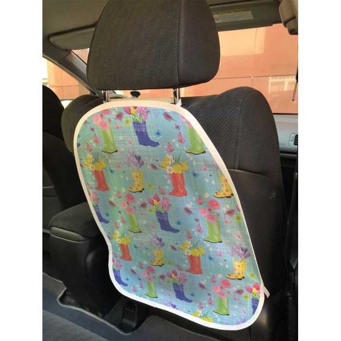 JoyArty Защитная накидка на спинку автомобильного сидения Сапоги с цветами