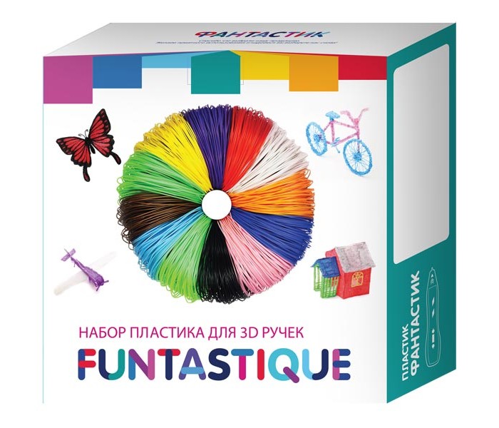 фото Funtastique комплект пла-пластика для 3d-ручек 12 цветов