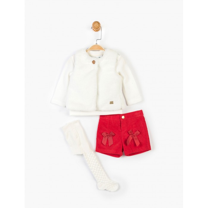 Комплекты детской одежды Panolino Комплект для девочки (шорты, кофта, жилет, колготки) PN14928