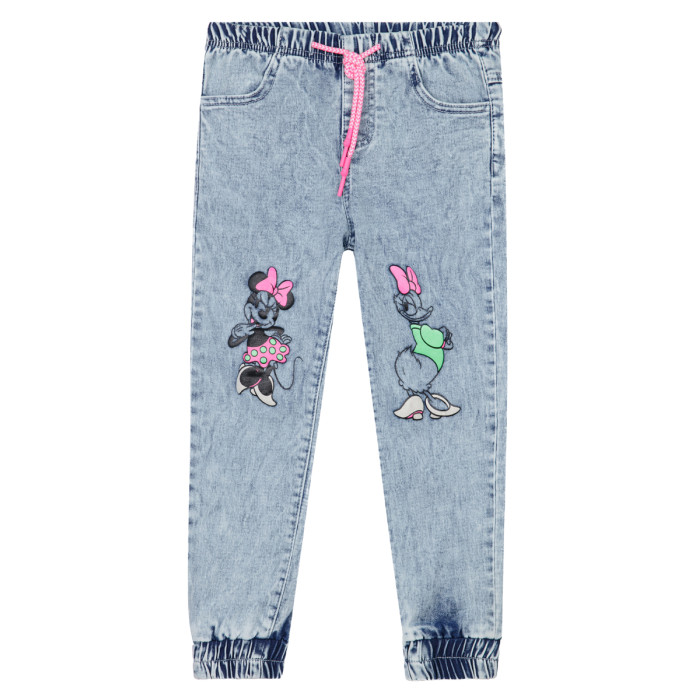 цена Брюки и джинсы Playtoday Брюки текстильные джинсовые для девочек Disney