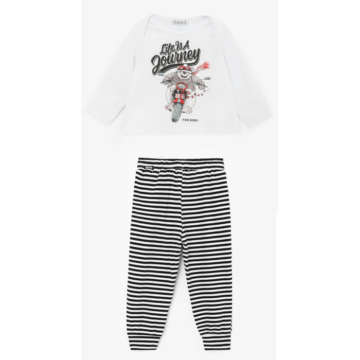 

Gulliver Baby Пижама из мягкого меланжевого трикотажа с авторским рисунком 221GLVRUNC9701, Baby Пижама из мягкого меланжевого трикотажа с авторским рисунком 221GLVRUNC9701
