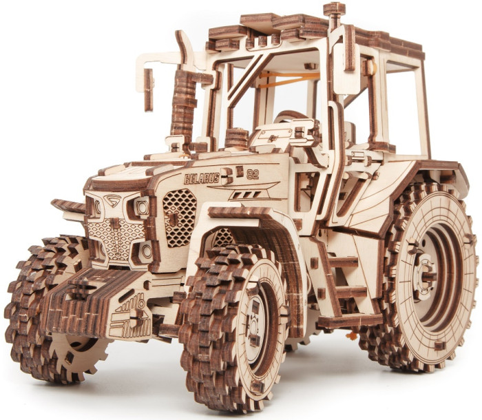 Eco Wood Art Сборная модель деревянная 3D Ewa Трактор Беларус 82
