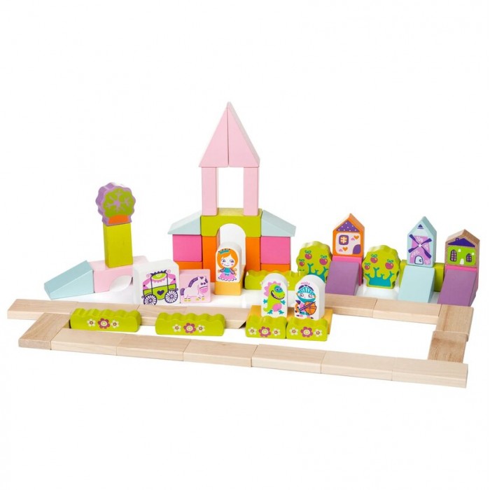 Деревянная игрушка Cubika Город для девочек (55 деталей) 13906C