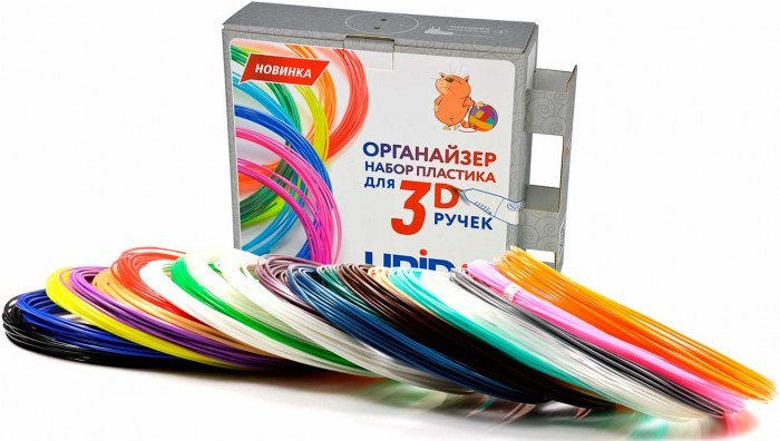 Unid Комплект пластика PLA для 3Д ручек -20 цветов в органайзере