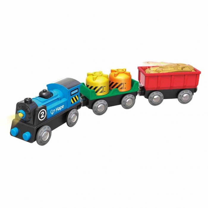 Hape Игровой набор Поезд с грузовыми вагонами