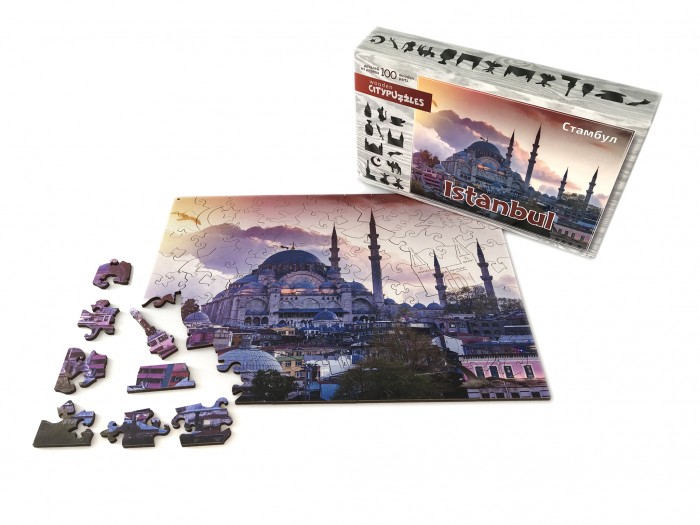 Нескучные Игры Деревянный пазл Citypuzzles Стамбул пазл конструктор деревянный карта мира мини