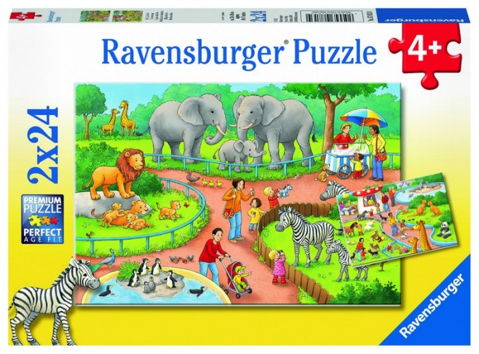 

Ravensburger Пазл День в зоопарке 2х24 детали, Пазл День в зоопарке 2х24 детали