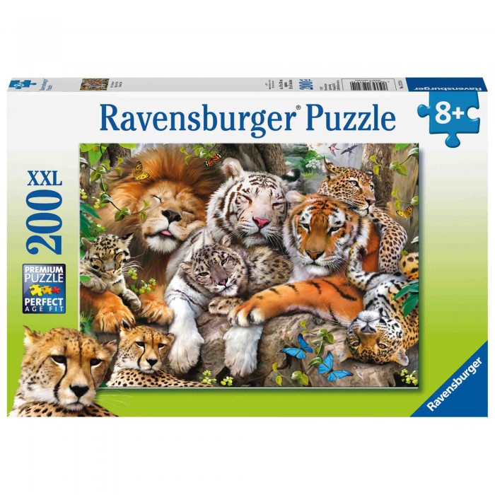 Пазлы Ravensburger Пазл Сон больших кошек (200 элементов) пазлы ravensburger пазл день в зоопарке 2х24 детали