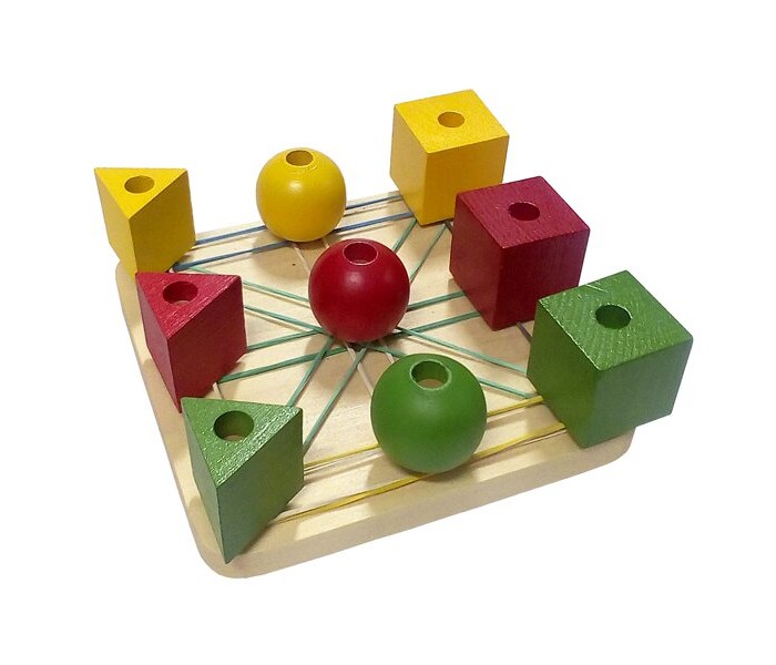 Деревянная игрушка RNToys Математический планшет Квадрат с деталями