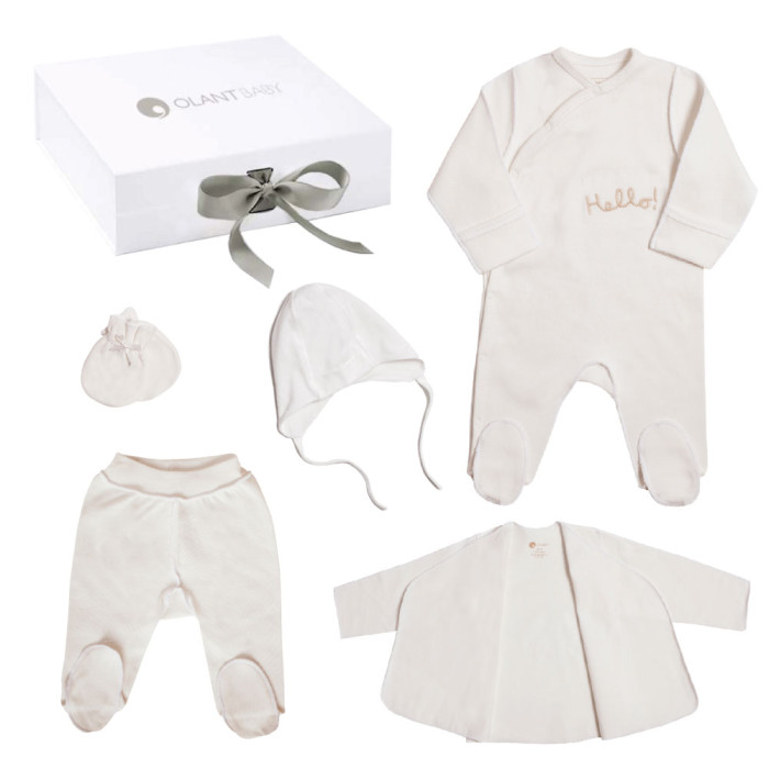 Olant Baby Набор для новорожденного Hello! 5 предметов подарочный набор для новорожденного sellwildwoman жираф 5 предм