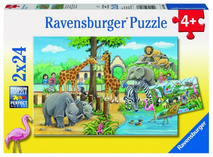 Пазлы Ravensburger Пазл Добро пожаловать в зоопарк! 2х24 детали настольная игра двигай шарики развивающая головоломка стратегия для детей и всей семьи лабиринт тренирует память концентрацию внимания