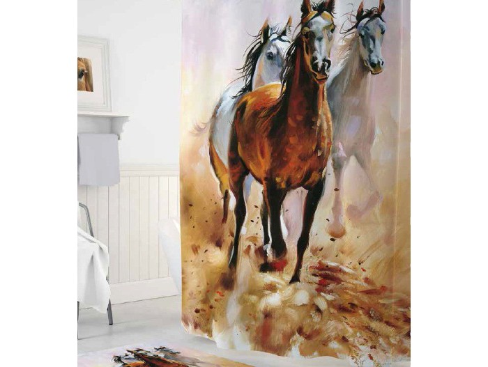 фото Tropikhome шторы для ванн полиэстер digital printed horses 180х200 см