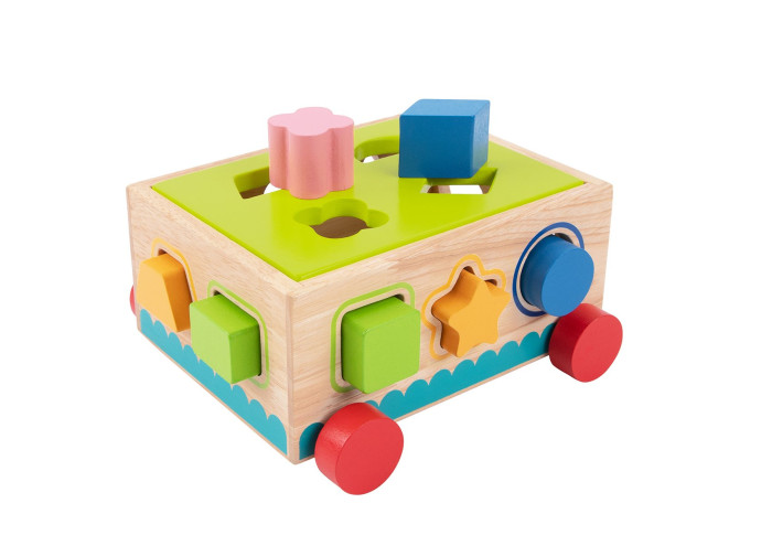 Деревянная игрушка Tooky Toy Сортер-тележка TH580 деревянная игрушка topbright сортер геометрические фигуры 7152