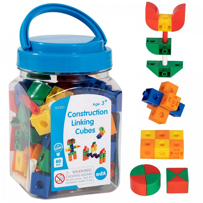 Развивающие игрушки EDX Education Набор кубиков соединяющихся развивающие игрушки новокузнецкий завод пластмасс набор кубиков 36 шт